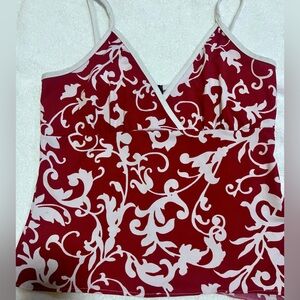 Rue21 Red and White Wrap Camisole Top